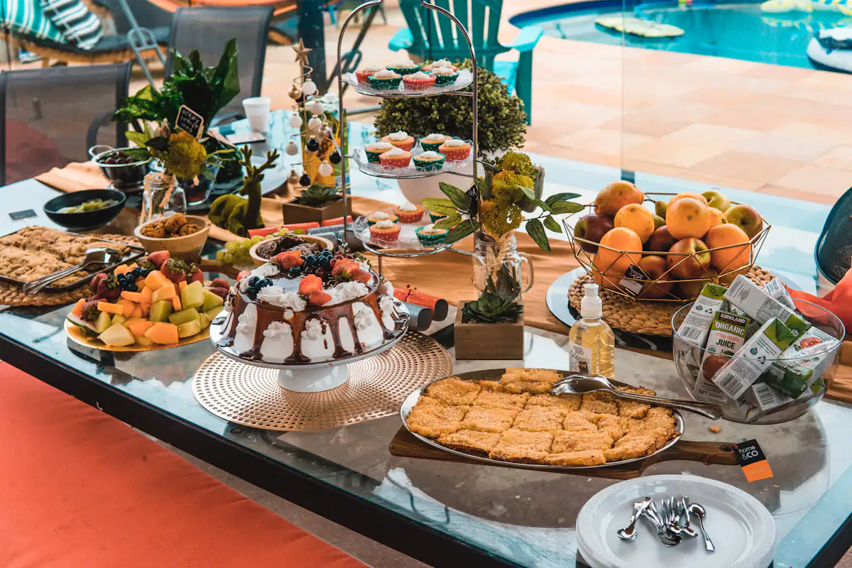 variety of food on table — The dessert grazing table