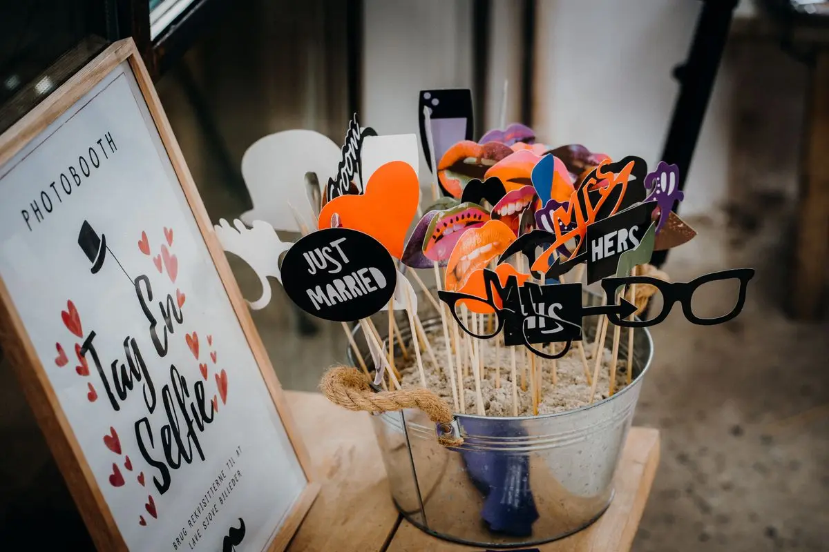 Creative wedding photobooth props with fun designs like glasses and moustaches. — The prop box that actually gets used