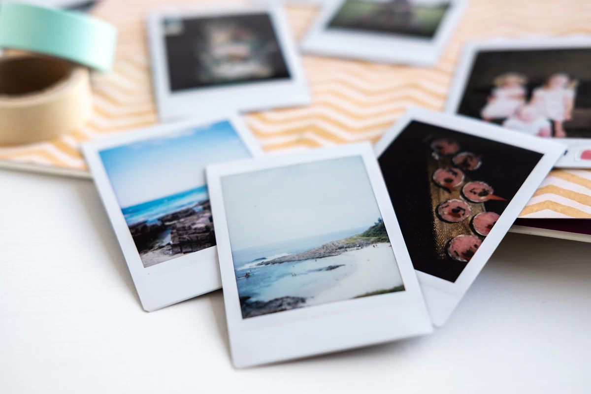 white picture frame on white table — The instant-photo guest book